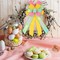 Happy Easter Large Wreath Bows for Front Door Decorations, Pink Yellow Holiday Bow Green Easter Bunny Bows
